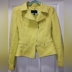 BCBG "Boe" chartreuse moto jacket